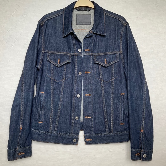 Jean Jacket Denizen from Levi’s Strauss Trucker Jacket Blue Cotton Denim Men’s L - Picture 1 of 12
